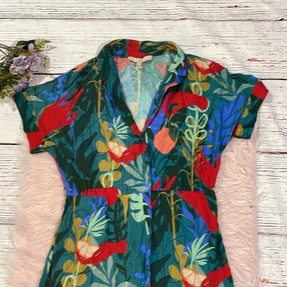 Hutch Tropical Print Maxi Dress - Blue and Red - Picture 4 of 12